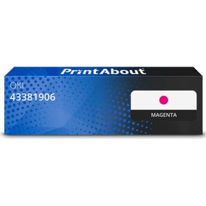 PrintAbout huismerk Toner 43381906 Magenta Geschikt voor OKI