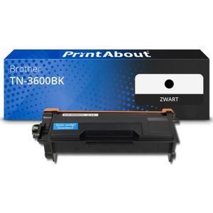 PrintAbout huismerk Toner TN-3600BK Zwart Geschikt voor Brother