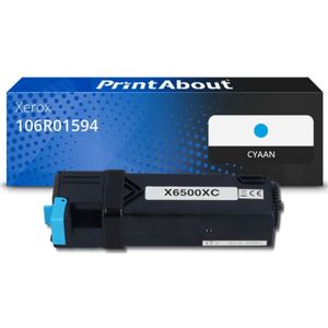PrintAbout huismerk Toner 106R01594 Cyaan Geschikt voor Xerox