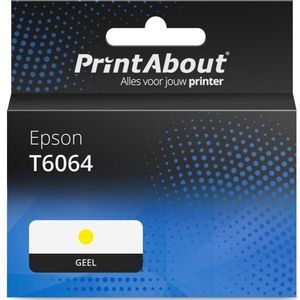 PrintAbout huismerk Inktcartridge T6064 Geel Hoge capaciteit Geschikt voor Epson