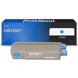 PrintAbout huismerk Toner 43872307 Cyaan Geschikt voor OKI