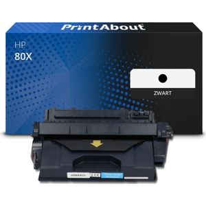 PrintAbout huismerk Toner 80X (CF280XX) Zwart Extra hoge capaciteit Geschikt voor HP