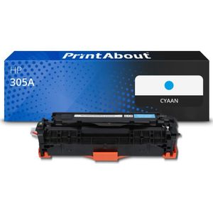 PrintAbout huismerk Toner 305A (CE411A) Cyaan Geschikt voor HP