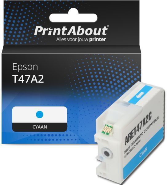 PrintAbout huismerk Inktcartridge T47A2 Cyaan Geschikt voor Epson