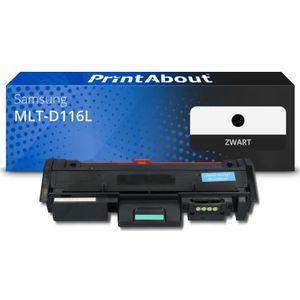 PrintAbout huismerk Toner MLT-D116L (SU828A) Zwart Hoge capaciteit Geschikt voor Samsung