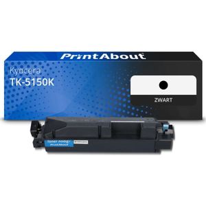 PrintAbout huismerk Toner TK-5150K Zwart Geschikt voor Kyocera