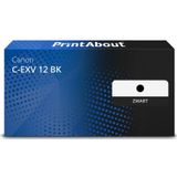 PrintAbout huismerk Toner C-EXV 12 BK Zwart Geschikt voor Canon
