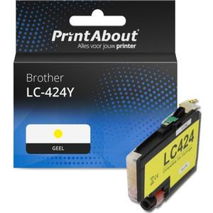 PrintAbout huismerk Inktcartridge LC-424Y Geel Geschikt voor Brother