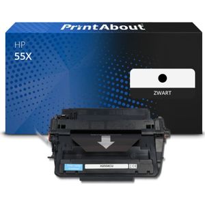 PrintAbout huismerk Toner 55X (CE255X) Zwart Hoge capaciteit Geschikt voor HP