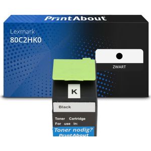 PrintAbout - 80C2HK0 - Toner - Zwart - Hoge Capaciteit Geschikt Voor Lexmark