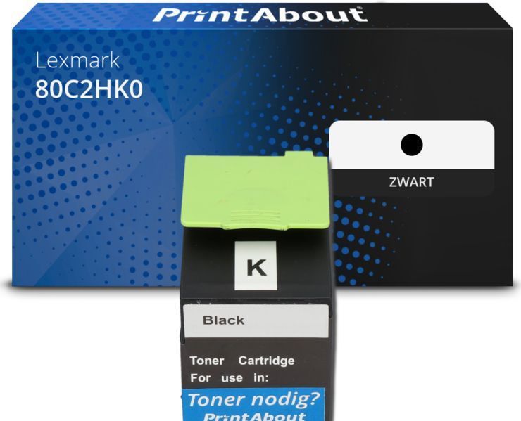 PrintAbout - 80C2HK0 - Toner - Zwart - Hoge Capaciteit Geschikt Voor Lexmark