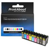 PrintAbout huismerk Inktcartridge T7601/02/03/04/05/06/07/08/09 Kleurenbundels Multipack Geschikt voor Epson