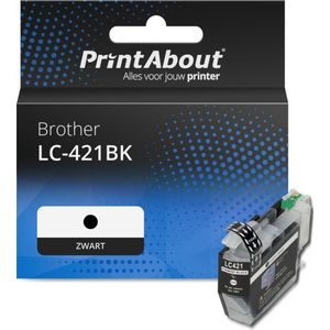 PrintAbout huismerk Inktcartridge LC-421BK Zwart Geschikt voor Brother
