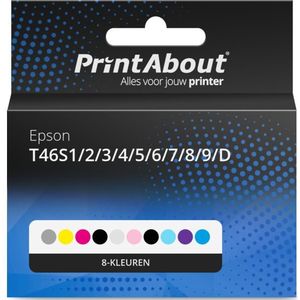 PrintAbout huismerk Inktcartridge T46S1/2/3/4/5/6/7/8/9/D 8-kleuren Multipack Geschikt voor Epson