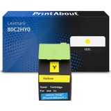 PrintAbout huismerk Toner 80C2HY0 (802HY) Geel Hoge capaciteit Geschikt voor Lexmark
