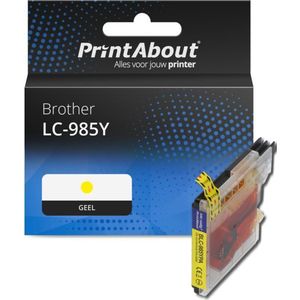 PrintAbout huismerk Inktcartridge LC-985Y Geel Geschikt voor Brother