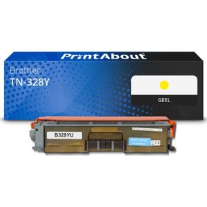 PrintAbout huismerk Toner TN-328Y Geel Extra hoge capaciteit Geschikt voor Brother