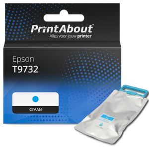 PrintAbout huismerk Inktcartridge T9732 Cyaan Hoge capaciteit Geschikt voor Epson