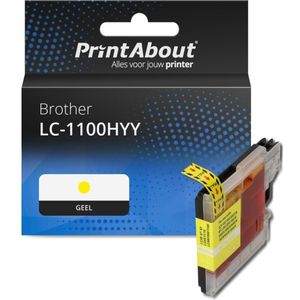 PrintAbout huismerk Inktcartridge LC-1100HYY Geel Hoge capaciteit Geschikt voor Brother