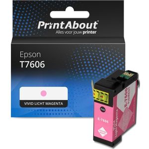 PrintAbout huismerk Inktcartridge T7606 Vivid licht magenta Geschikt voor Epson