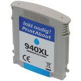 PrintAbout huismerk Inktcartridge 940XL (C4907AE) Cyaan Hoge capaciteit Geschikt voor HP