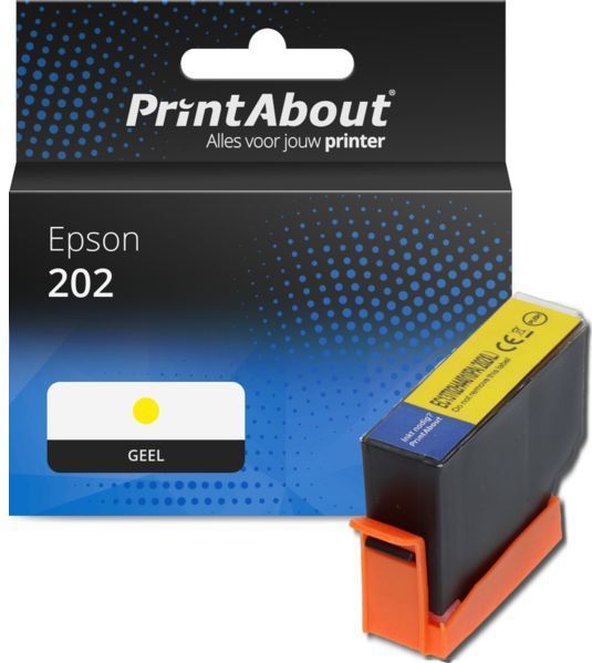 PrintAbout huismerk Inktcartridge 202 (C13T02F44010) Geel Geschikt voor Epson