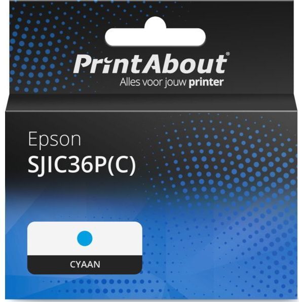 PrintAbout huismerk Inktcartridge SJIC36P(C) Cyaan Geschikt voor Epson