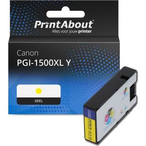 PrintAbout huismerk Inktcartridge PGI-1500XL Y Geel Hoge capaciteit Geschikt voor Canon