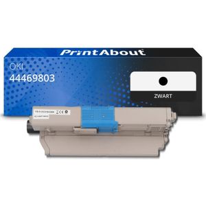PrintAbout huismerk Toner 44469803 Zwart Geschikt voor OKI