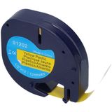 PrintAbout huismerk Tape 91202 (S0721620) Zwart op geel (12 mm) Geschikt voor Dymo