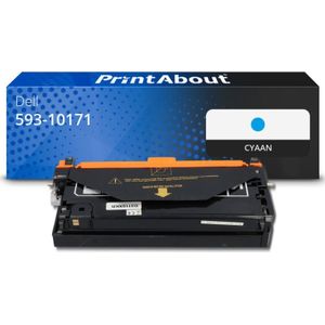 PrintAbout huismerk Toner 593-10171 (PF029) Cyaan Geschikt voor Dell