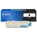 PrintAbout huismerk Toner 46490608 Zwart Geschikt voor OKI