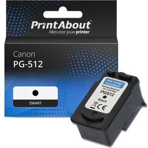 PrintAbout huismerk Inktcartridge PG-512 Zwart Hoge capaciteit Geschikt voor Canon