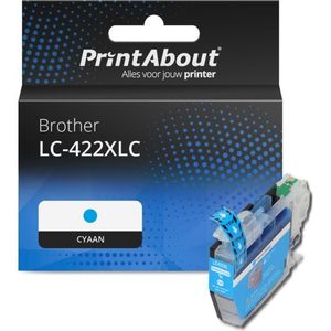 PrintAbout huismerk Inktcartridge LC-422XLC Cyaan Hoge capaciteit Geschikt voor Brother