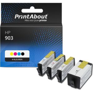 PrintAbout huismerk Inktcartridge 903 (6ZC73AE) 4-kleuren Multipack Geschikt voor HP