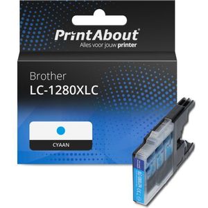 PrintAbout huismerk Inktcartridge LC-1280XLC Cyaan Hoge capaciteit Geschikt voor Brother