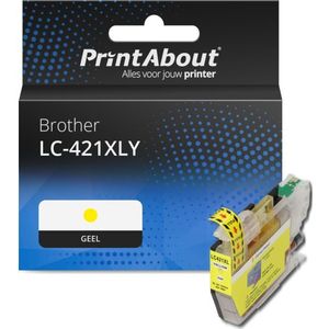 PrintAbout huismerk Inktcartridge LC-421XLY Geel Hoge capaciteit Geschikt voor Brother
