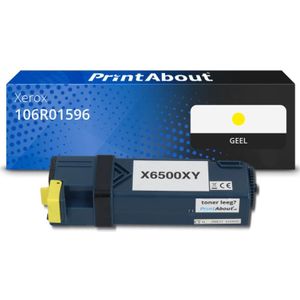 PrintAbout huismerk Toner 106R01596 Geel Geschikt voor Xerox