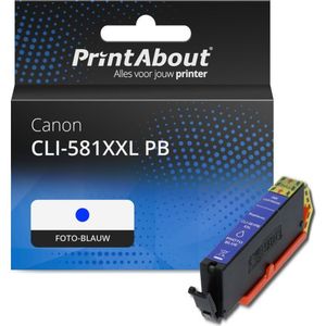 PrintAbout huismerk Inktcartridge CLI-581XXL PB Foto-blauw Extra hoge capaciteit Geschikt voor Canon