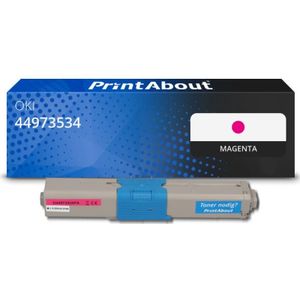 PrintAbout huismerk Toner 44973534 Magenta Geschikt voor OKI