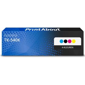PrintAbout huismerk Toner TK-540K 4-kleuren Multipack Geschikt voor Kyocera