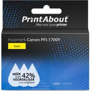 PrintAbout huismerk Inktcartridge PFI-1700Y Geel Geschikt voor Canon