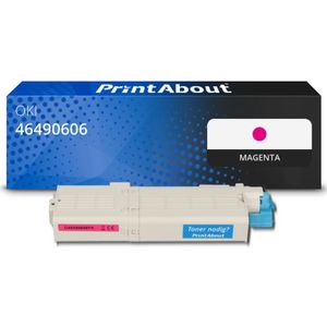PrintAbout huismerk Toner 46490606 Magenta Geschikt voor OKI