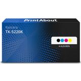 PrintAbout huismerk Toner TK-5220K 4-kleuren Multipack Geschikt voor Kyocera