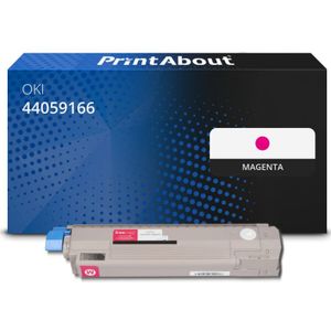 PrintAbout - Toner 44059166 - Magenta - Geschikt voor OKI