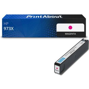 PrintAbout huismerk Inktcartridge 973X (F6T82AE) Magenta Hoge capaciteit Geschikt voor HP