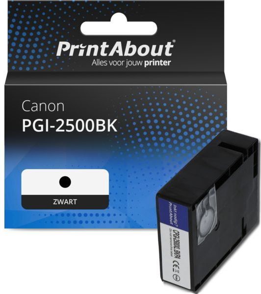 PrintAbout huismerk Inktcartridge PGI-2500BK Zwart Geschikt voor Canon