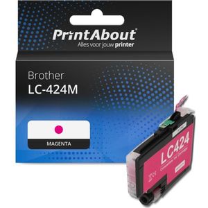 PrintAbout huismerk Inktcartridge LC-424M Magenta Geschikt voor Brother