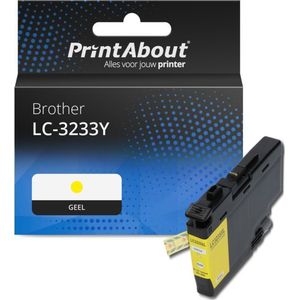 PrintAbout - LC-3233Y - Inktcartridge - Geel - Geschikt voor Brother