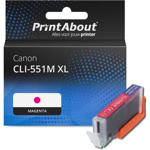 PrintAbout huismerk Inktcartridge CLI-551M XL Magenta Hoge capaciteit Geschikt voor Canon